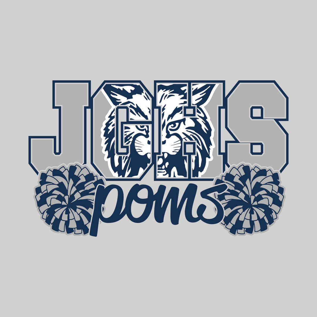 John Glenn Bobcats - Poms - JGHS with Mascot Inset and Poms