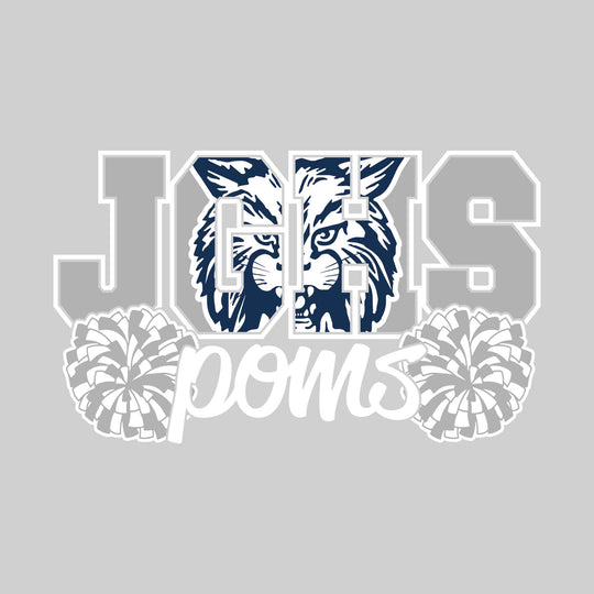 John Glenn Bobcats - Poms - JGHS with Mascot Inset and Poms