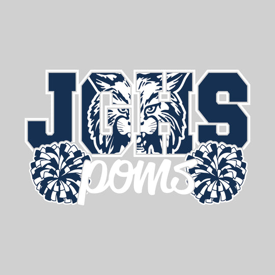 John Glenn Bobcats - Poms - JGHS with Mascot Inset and Poms