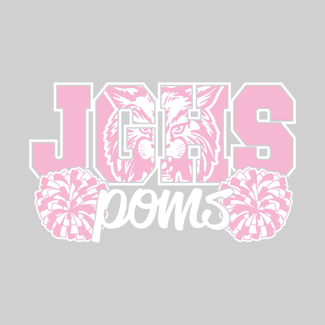 John Glenn Bobcats - Poms - JGHS with Mascot Inset and Poms