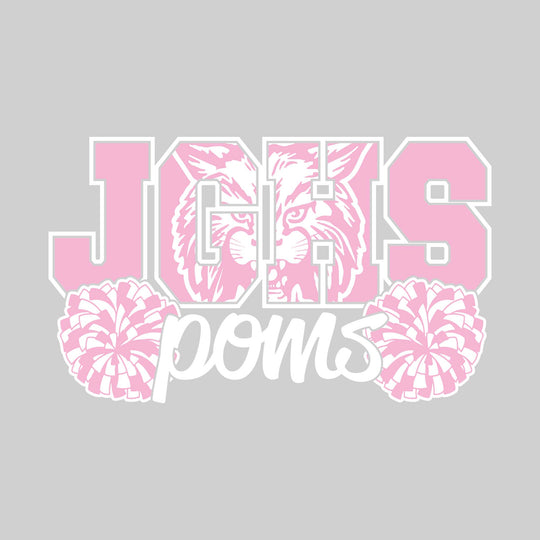 John Glenn Bobcats - Poms - JGHS with Mascot Inset and Poms
