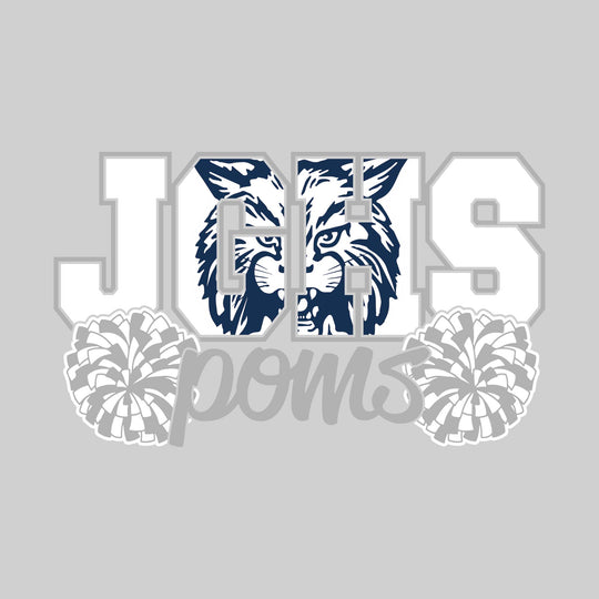 John Glenn Bobcats - Poms - JGHS with Mascot Inset and Poms