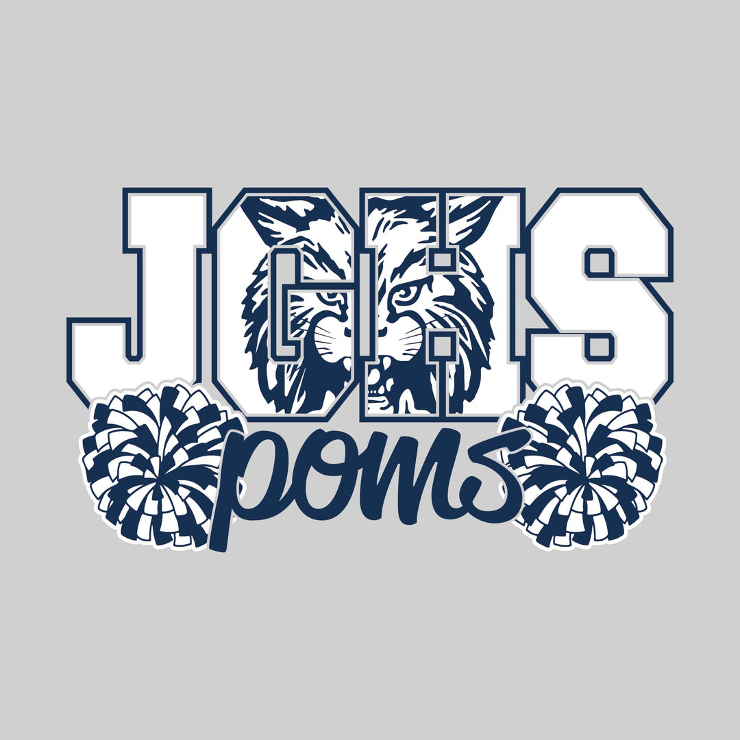 John Glenn Bobcats - Poms - JGHS with Mascot Inset and Poms