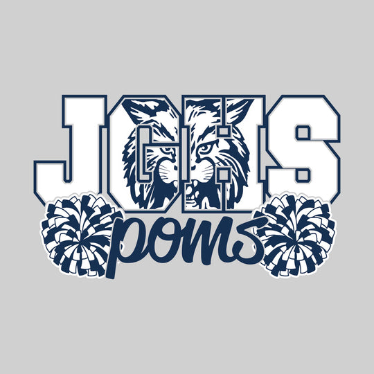 John Glenn Bobcats - Poms - JGHS with Mascot Inset and Poms