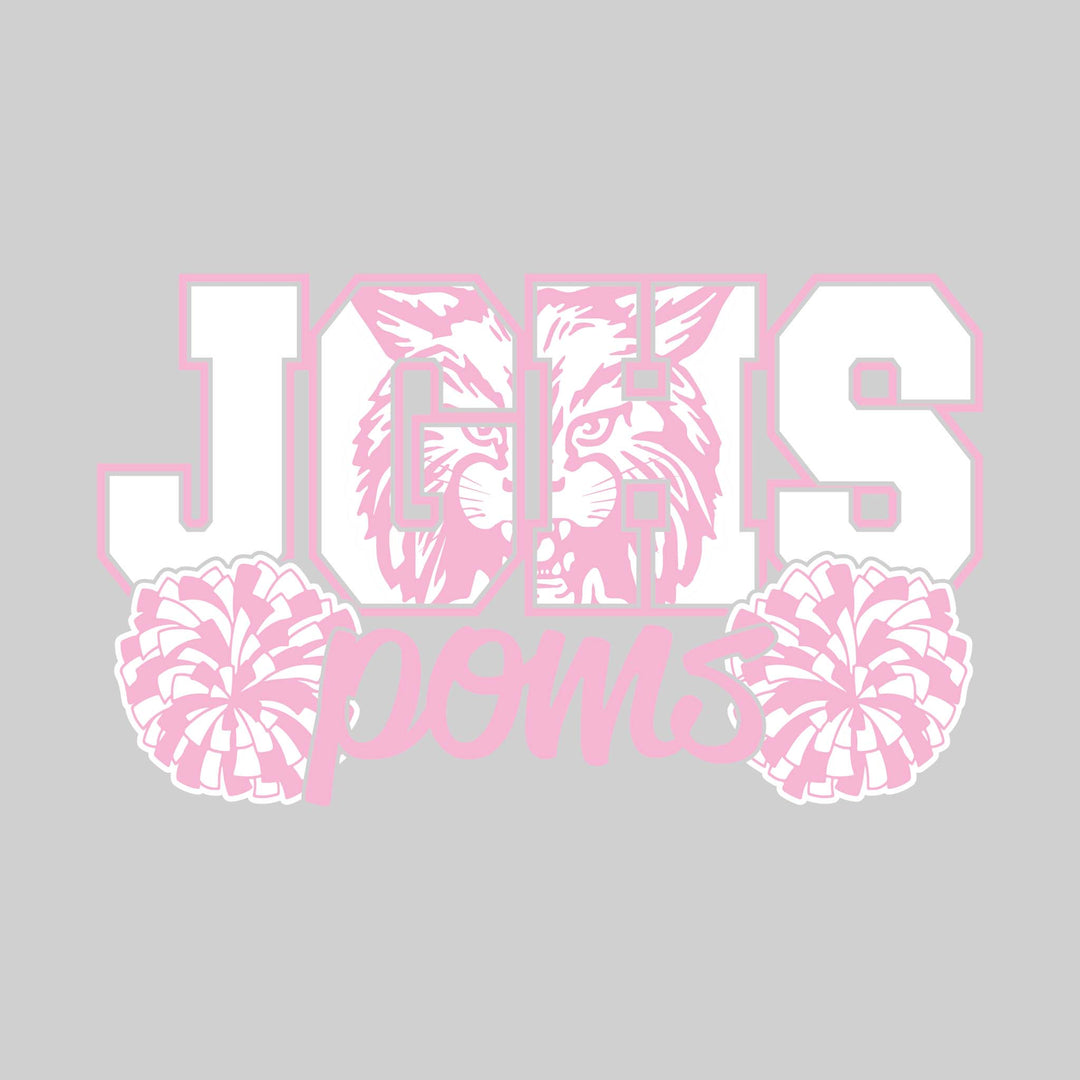 John Glenn Bobcats - Poms - JGHS with Mascot Inset and Poms