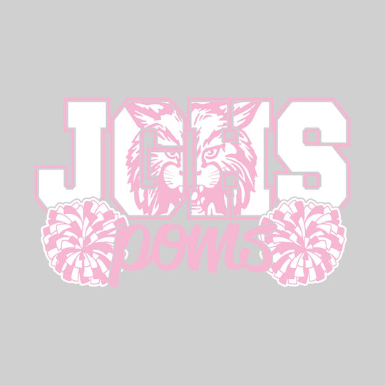 John Glenn Bobcats - Poms - JGHS with Mascot Inset and Poms
