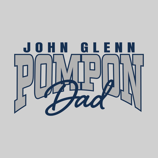 John Glenn Bobcats - Poms - John Glenn Pompon Dad - Arched Text