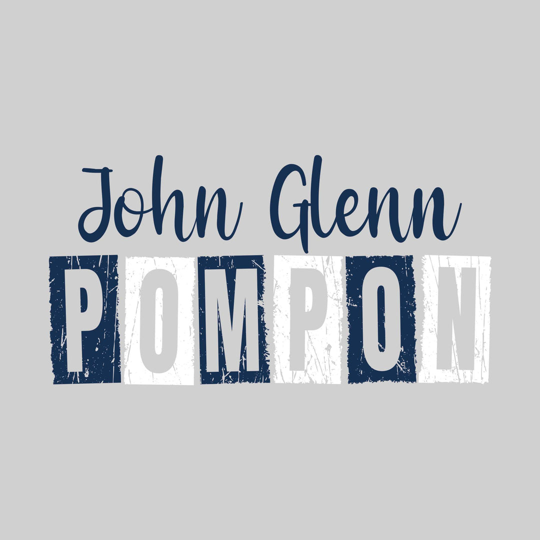 John Glenn Bobcats - Poms - John Glenn Pompon with Distressed Text