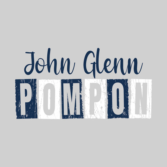 John Glenn Bobcats - Poms - John Glenn Pompon with Distressed Text
