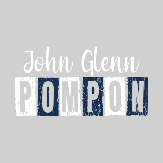 John Glenn Bobcats - Poms - John Glenn Pompon with Distressed Text