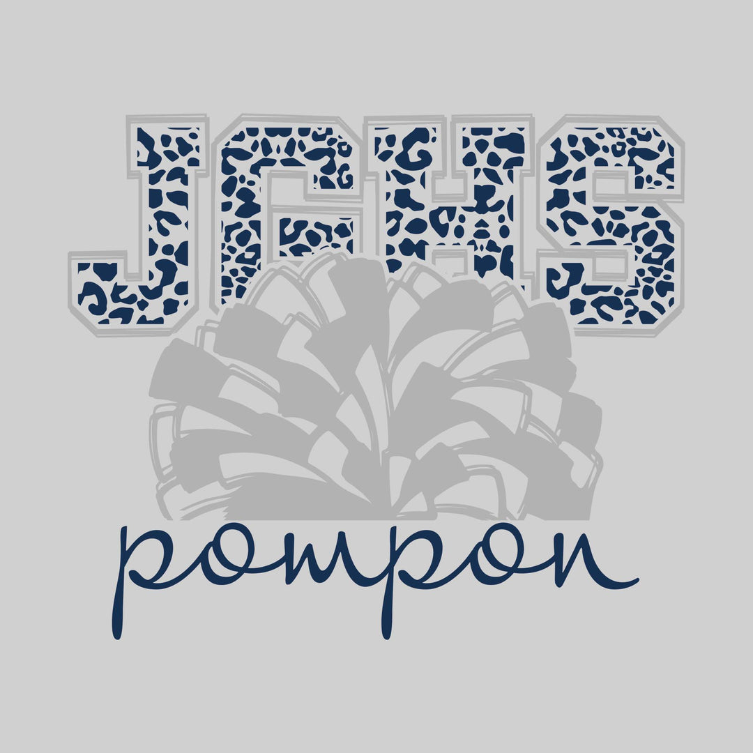 John Glenn Bobcats - Poms - Leopard Print JGHS with Pom