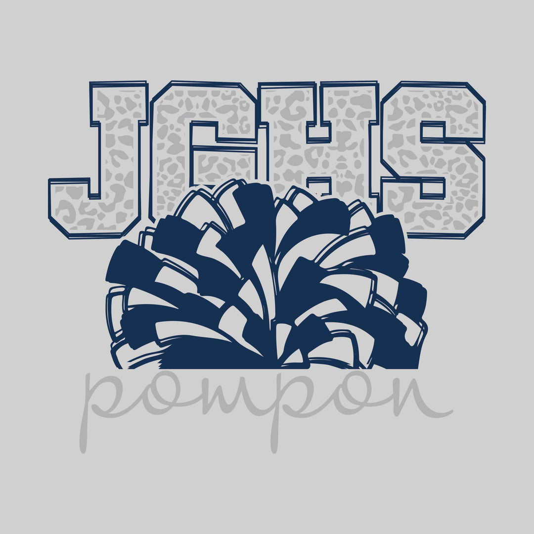 John Glenn Bobcats - Poms - Leopard Print JGHS with Pom