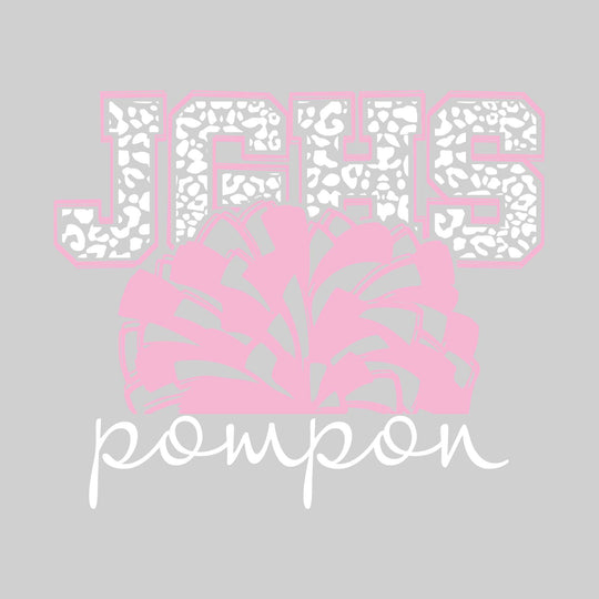 John Glenn Bobcats - Poms - Leopard Print JGHS with Pom