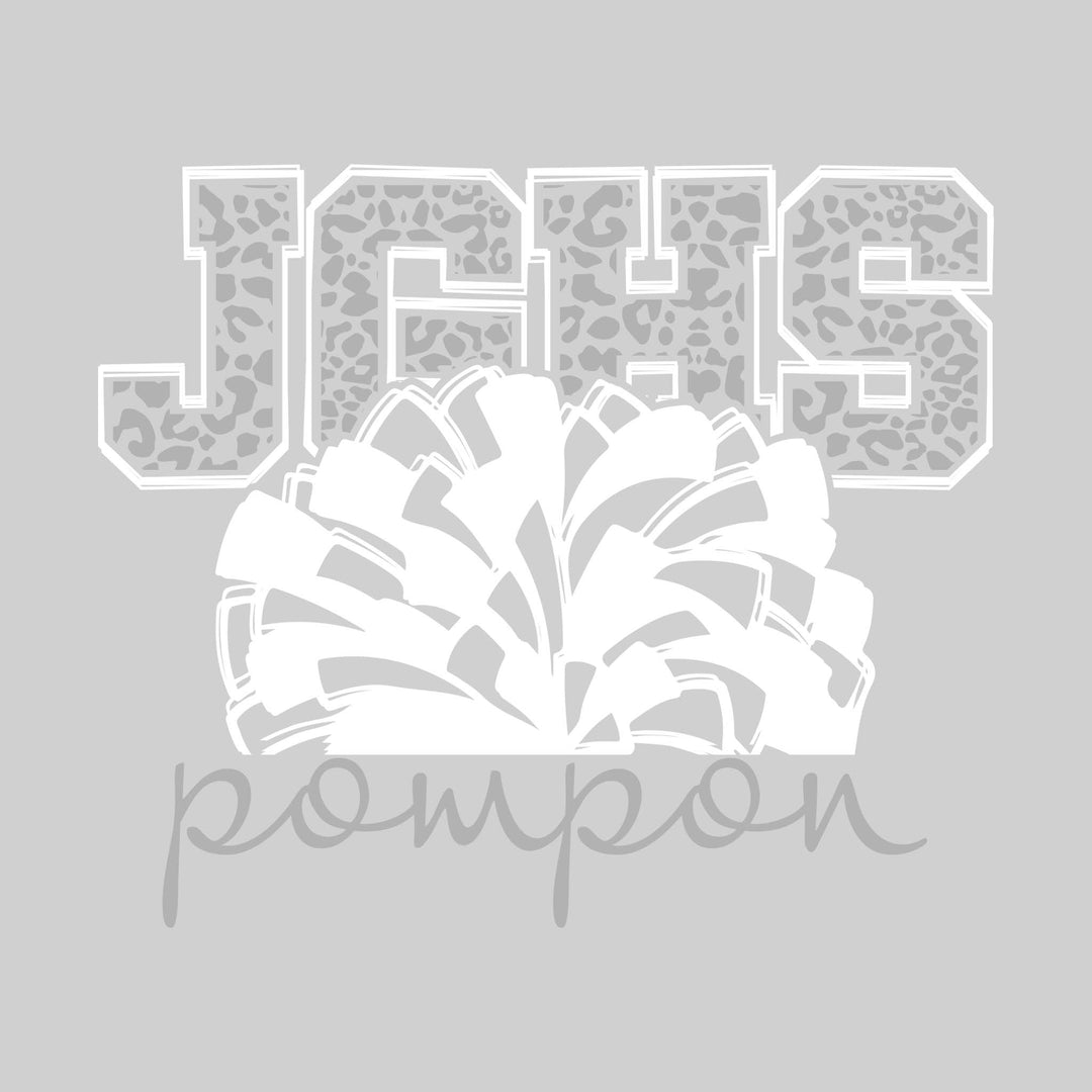 John Glenn Bobcats - Poms - Leopard Print JGHS with Pom