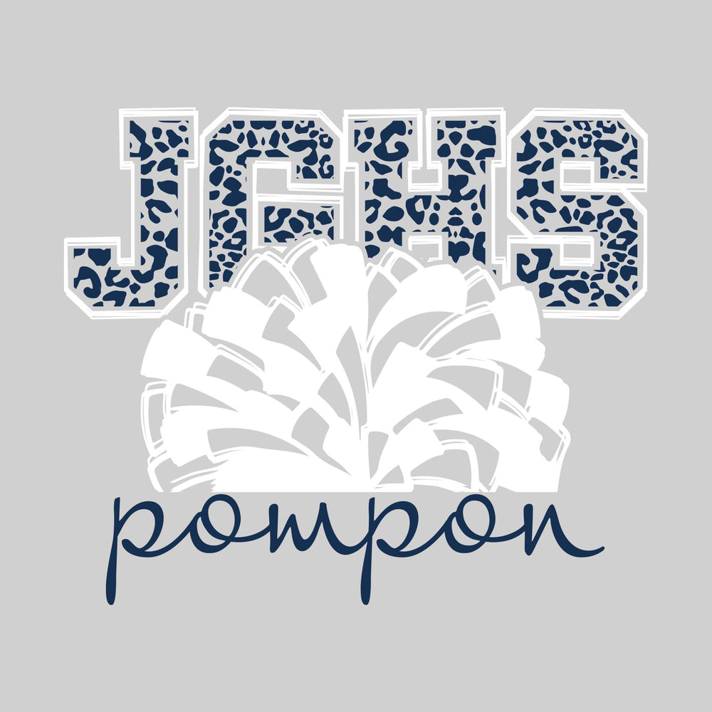 John Glenn Bobcats - Poms - Leopard Print JGHS with Pom