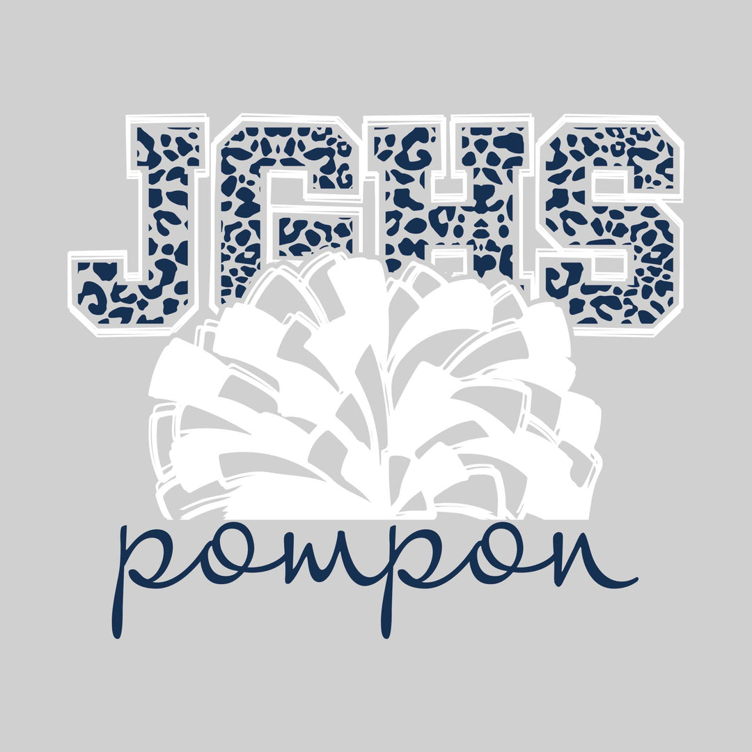 John Glenn Bobcats - Poms - Leopard Print JGHS with Pom