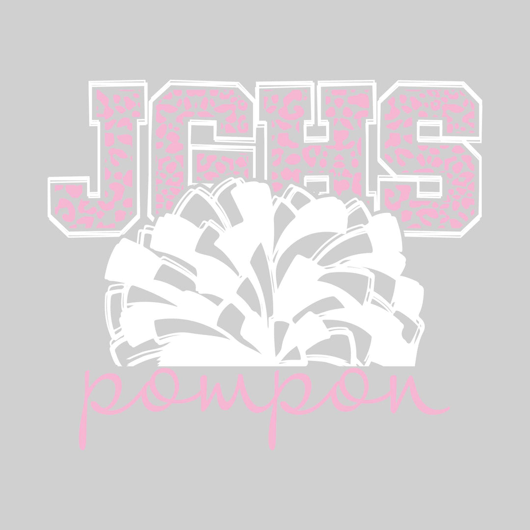 John Glenn Bobcats - Poms - Leopard Print JGHS with Pom