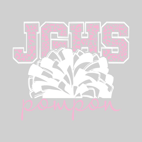 John Glenn Bobcats - Poms - Leopard Print JGHS with Pom