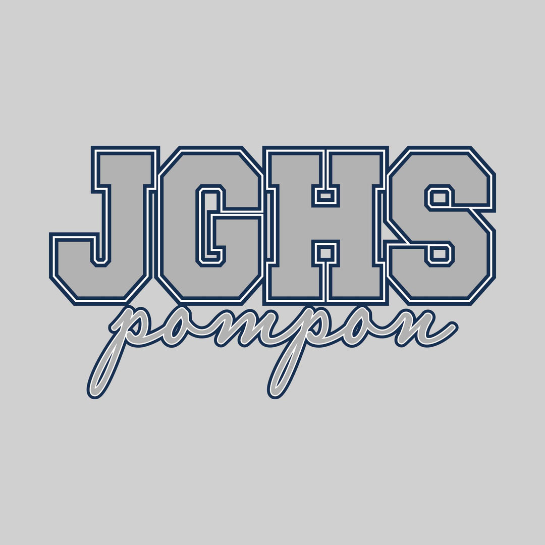 John Glenn Bobcats - Poms - Outlined JGHS Above Cursive Pompon