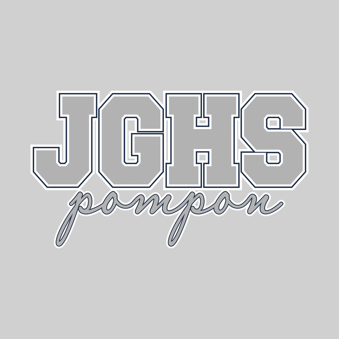 John Glenn Bobcats - Poms - Outlined JGHS Above Cursive Pompon