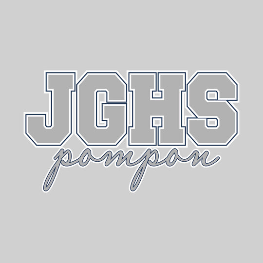 John Glenn Bobcats - Poms - Outlined JGHS Above Cursive Pompon