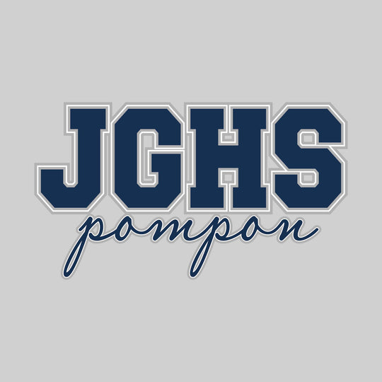 John Glenn Bobcats - Poms - Outlined JGHS Above Cursive Pompon