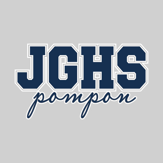 John Glenn Bobcats - Poms - Outlined JGHS Above Cursive Pompon