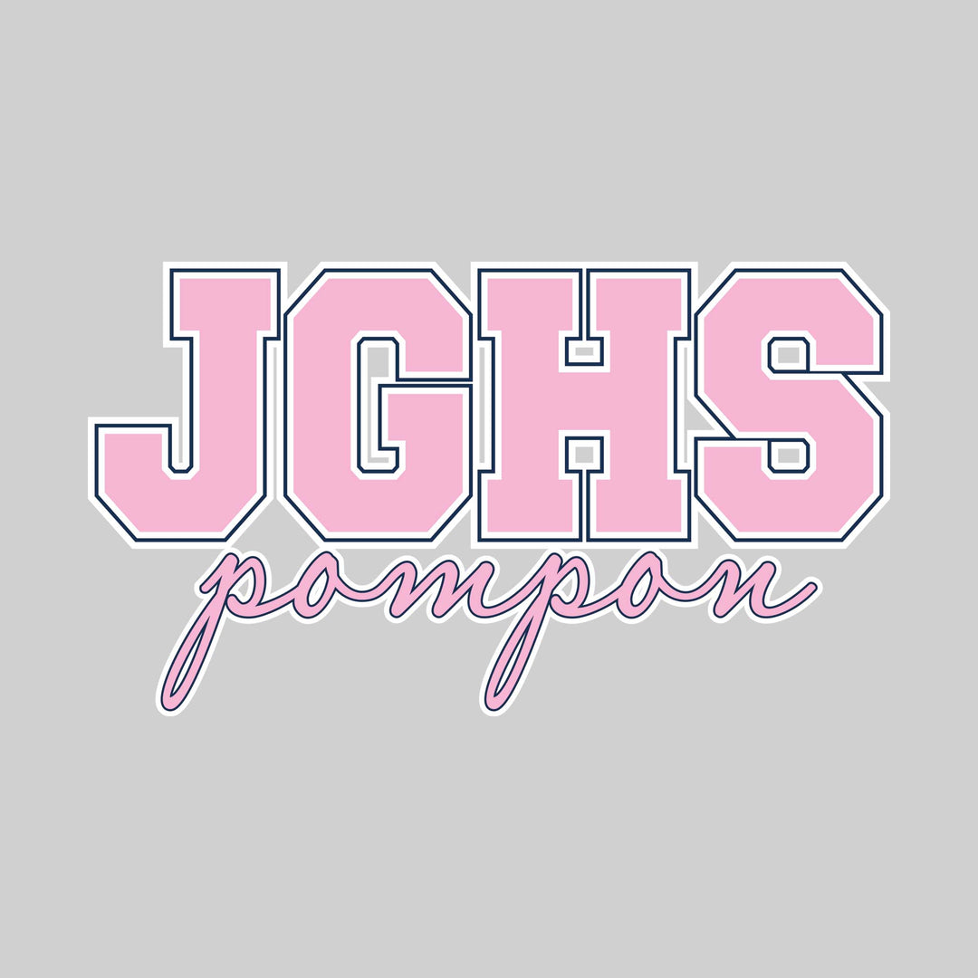 John Glenn Bobcats - Poms - Outlined JGHS Above Cursive Pompon