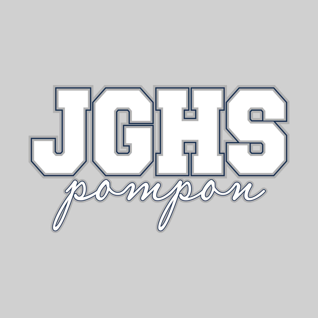 John Glenn Bobcats - Poms - Outlined JGHS Above Cursive Pompon