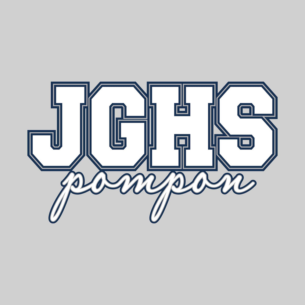 John Glenn Bobcats - Poms - Outlined JGHS Above Cursive Pompon