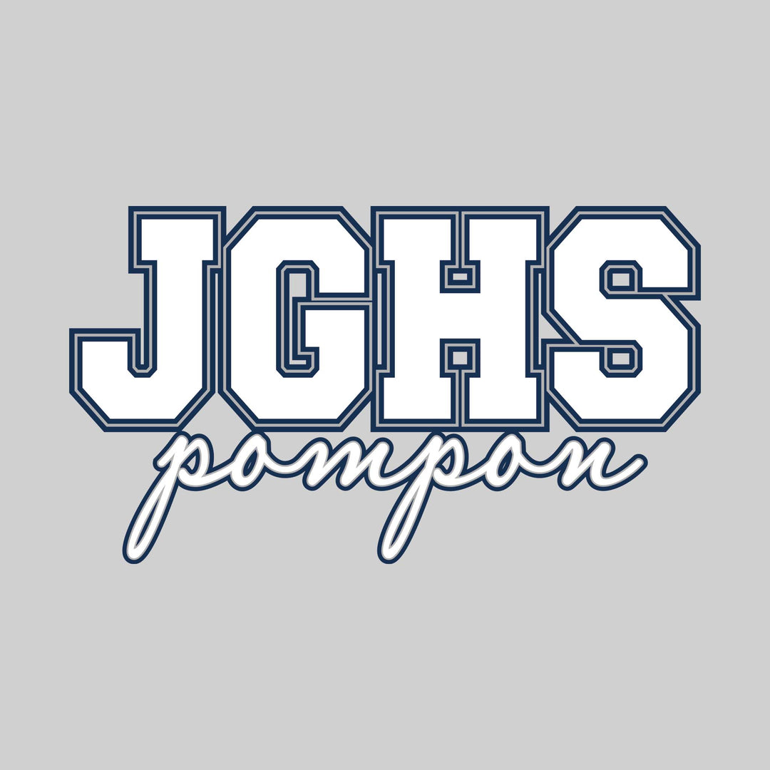 John Glenn Bobcats - Poms - Outlined JGHS Above Cursive Pompon