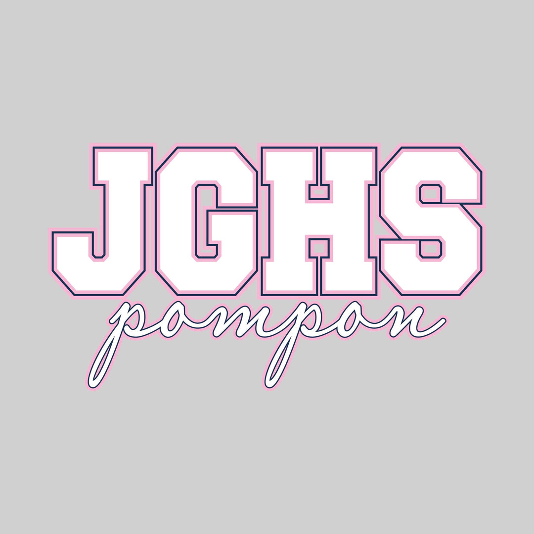 John Glenn Bobcats - Poms - Outlined JGHS Above Cursive Pompon