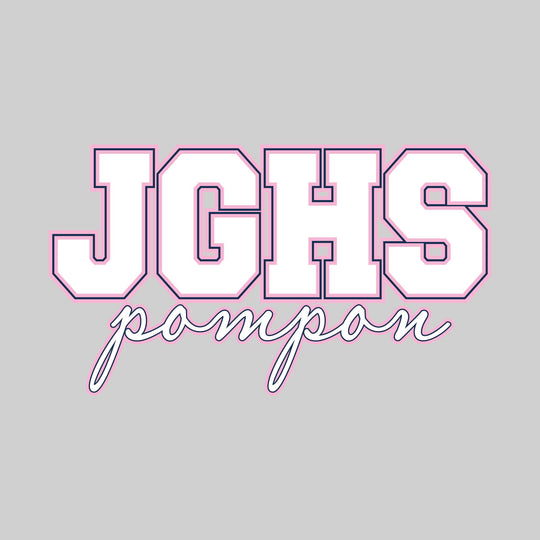 John Glenn Bobcats - Poms - Outlined JGHS Above Cursive Pompon