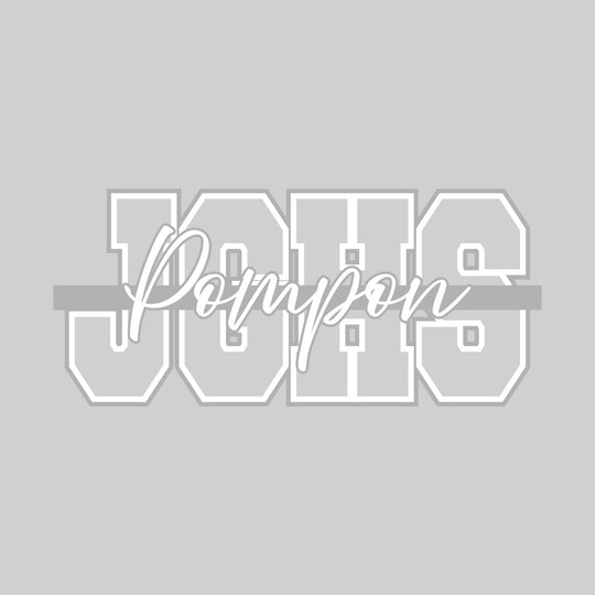 John Glenn Bobcats - Poms - Outlined JGHS with Cursive Pompon and Color Bar
