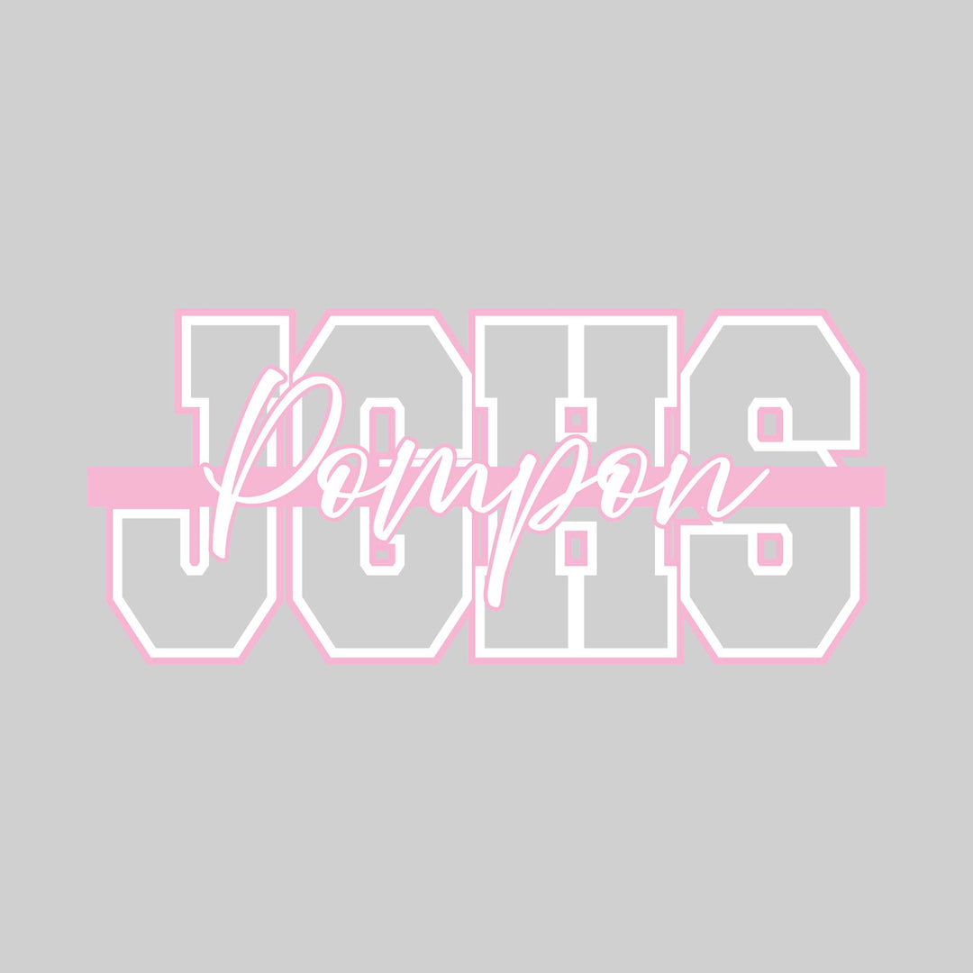 John Glenn Bobcats - Poms - Outlined JGHS with Cursive Pompon and Color Bar