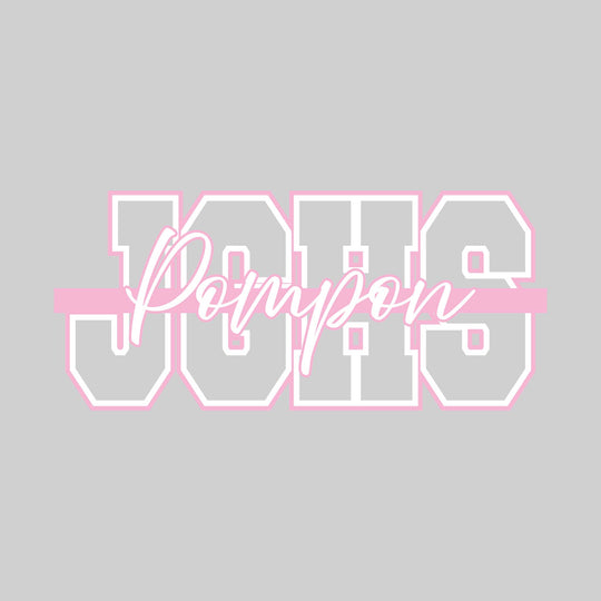 John Glenn Bobcats - Poms - Outlined JGHS with Cursive Pompon and Color Bar