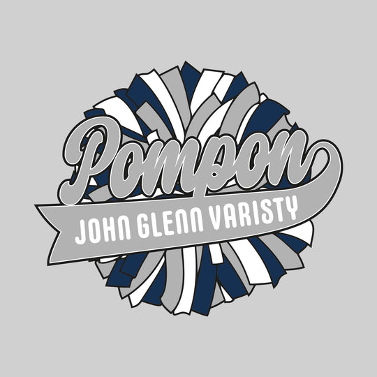 John Glenn Bobcats - Poms - Oversized Pom with Cursive Pompon and School Name