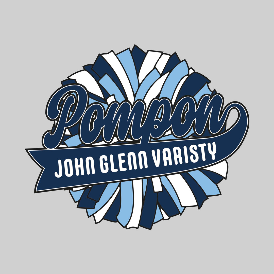 John Glenn Bobcats - Poms - Oversized Pom with Cursive Pompon and School Name