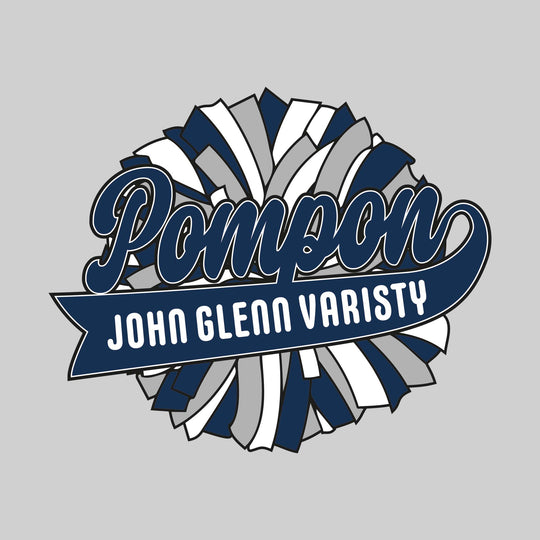 John Glenn Bobcats - Poms - Oversized Pom with Cursive Pompon and School Name