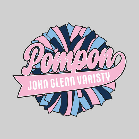 John Glenn Bobcats - Poms - Oversized Pom with Cursive Pompon and School Name