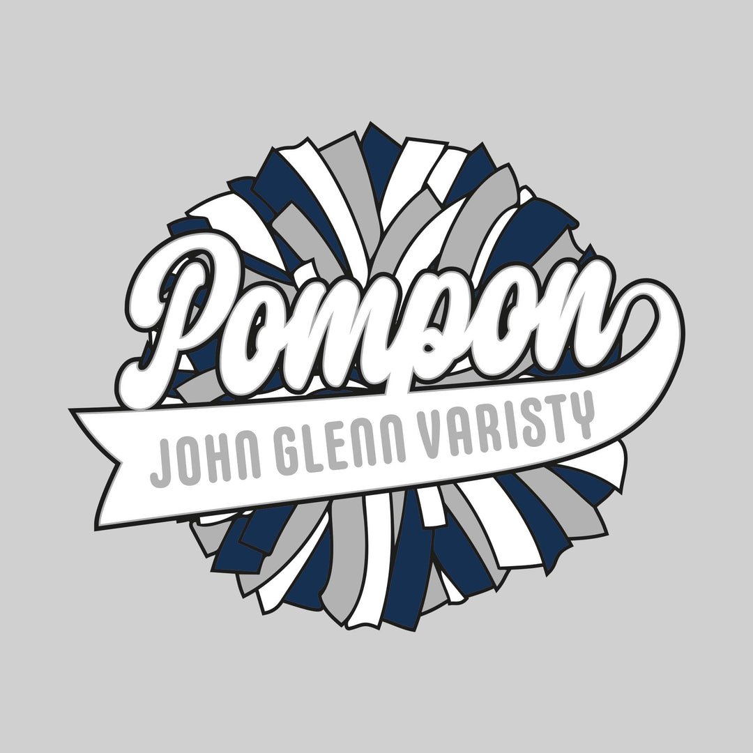 John Glenn Bobcats - Poms - Oversized Pom with Cursive Pompon and School Name