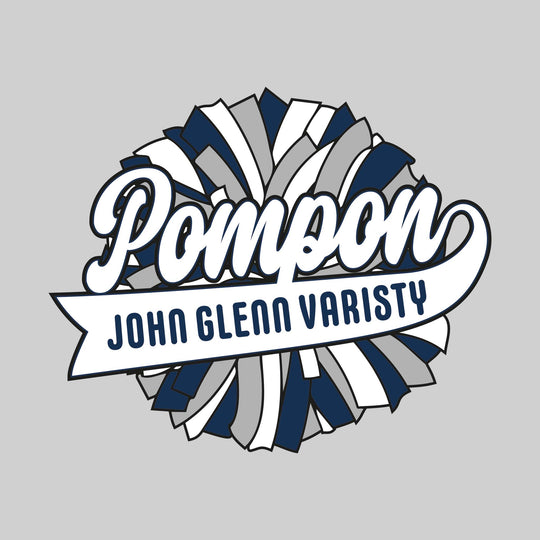 John Glenn Bobcats - Poms - Oversized Pom with Cursive Pompon and School Name