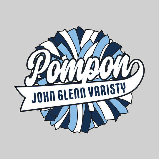 John Glenn Bobcats - Poms - Oversized Pom with Cursive Pompon and School Name