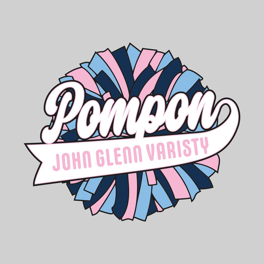 John Glenn Bobcats - Poms - Oversized Pom with Cursive Pompon and School Name