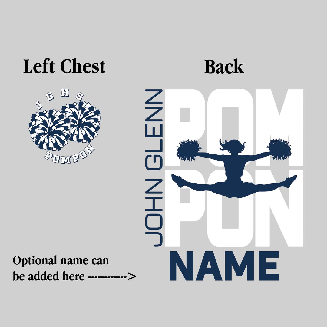 John Glenn Bobcats - Poms - Pompon Stacked with Pommer Silhouette
