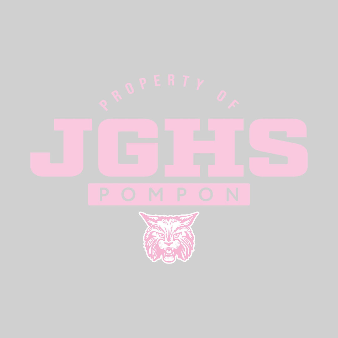 John Glenn Bobcats - Poms - Property of JGHS Pompon - 1-Color with Mascot