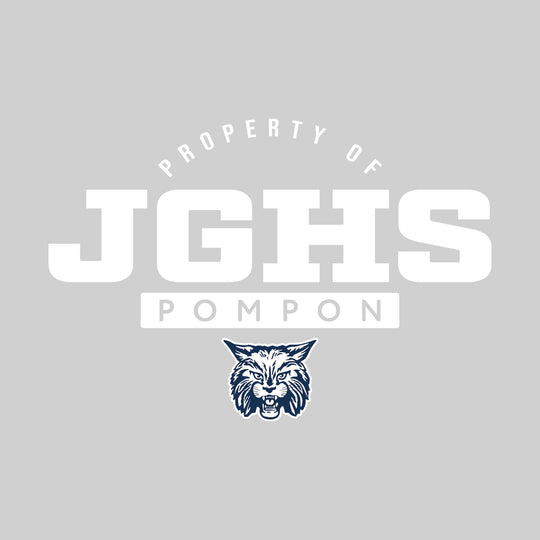 John Glenn Bobcats - Poms - Property of JGHS Pompon - 1-Color with Mascot