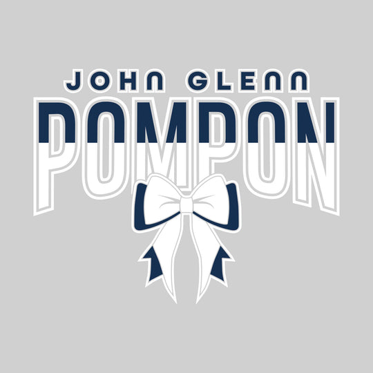 John Glenn Bobcats - Poms - Split-Color John Glenn Pompon with Bow