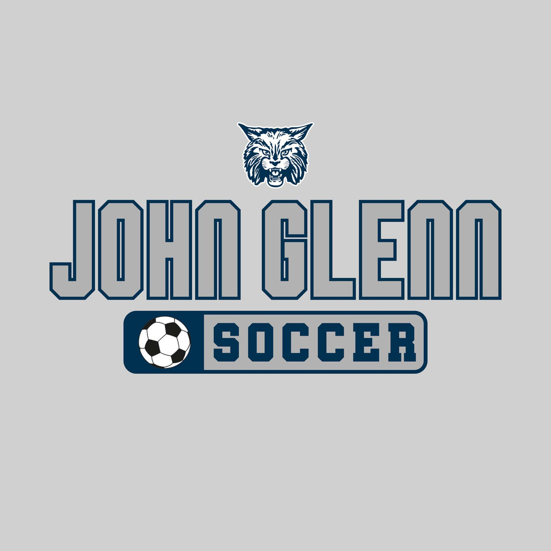 John Glenn Bobcats - Soccer - Mascot with School Name Over Soccer