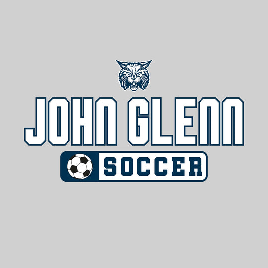 John Glenn Bobcats - Soccer - Mascot with School Name Over Soccer